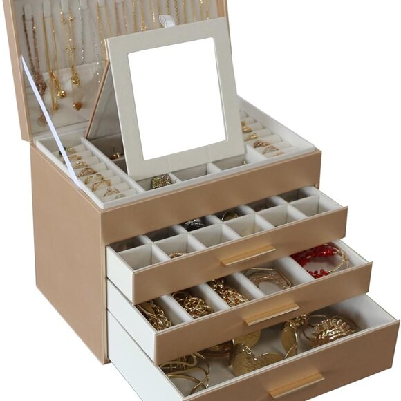 Jewelry Boxes for Women, 5 Layer Jewelry Organizer with Necklace Hanger and Draw - Picture 1 of 7